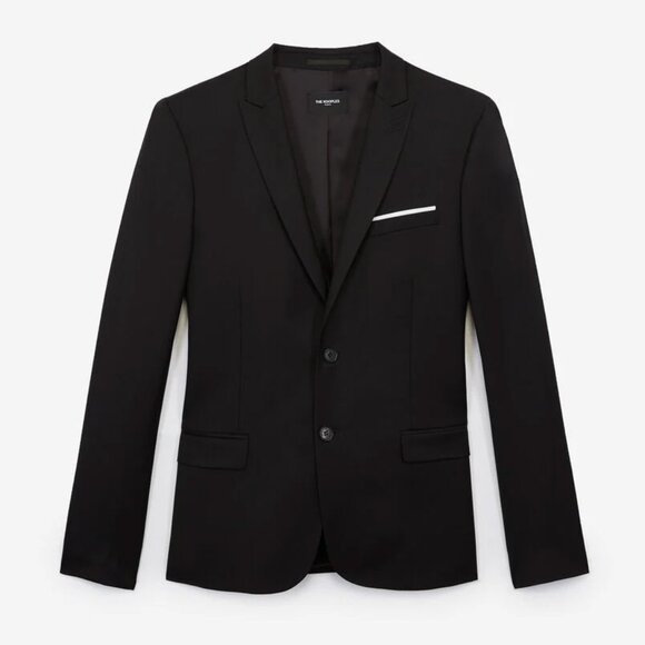 NWT The Kooples Black 100% Wool Tailor Super 100 Fitted Suit Jacket - Picture 2 of 9